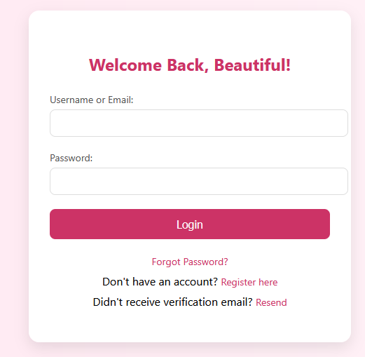 Client Dashboard for Salon Services